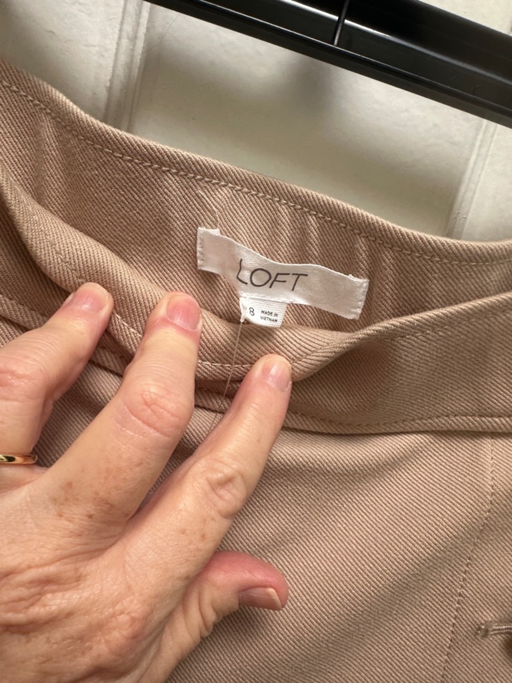 LOFT Taupe Wide-Leg Sailor-Style Pants - Picture 3 of 5